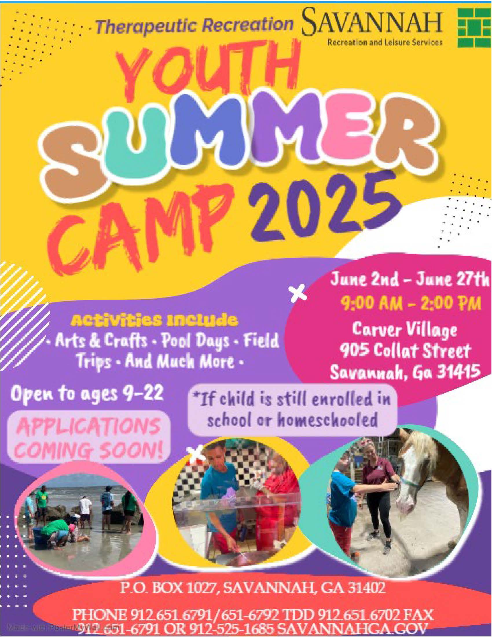 2025 Youth Summer Camp Flyer
