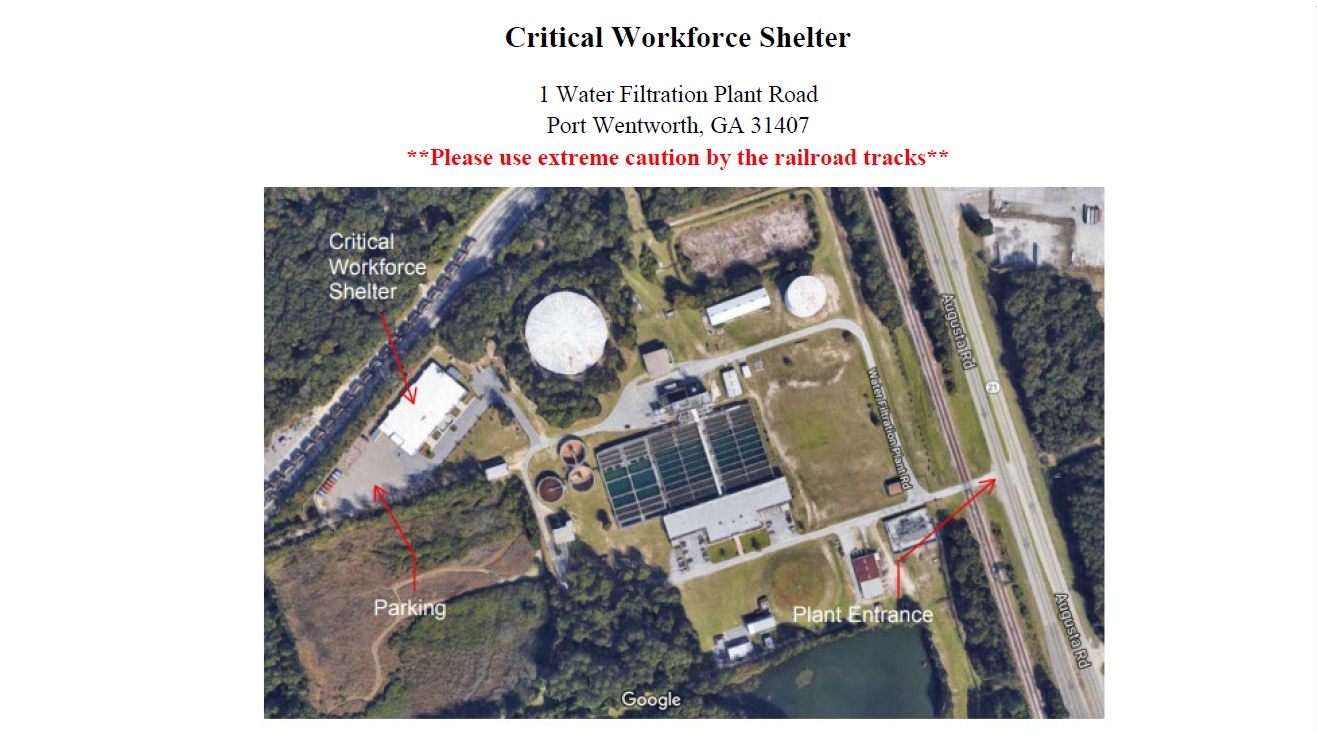 Critical Workforce Shelter Map