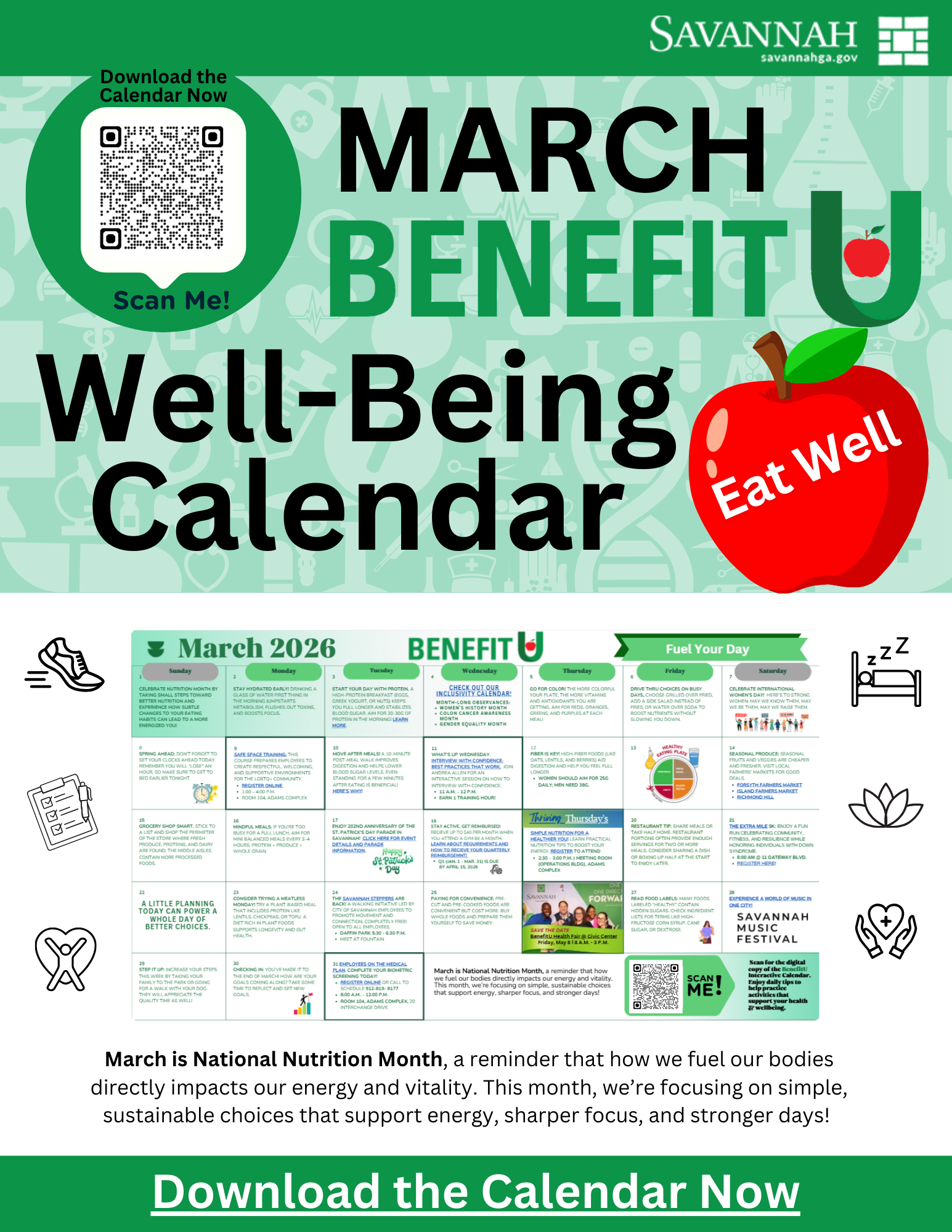 MARCH Promo Benefit U Well-being Calendar 