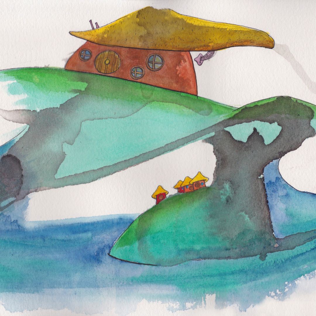 ink and watercolor web